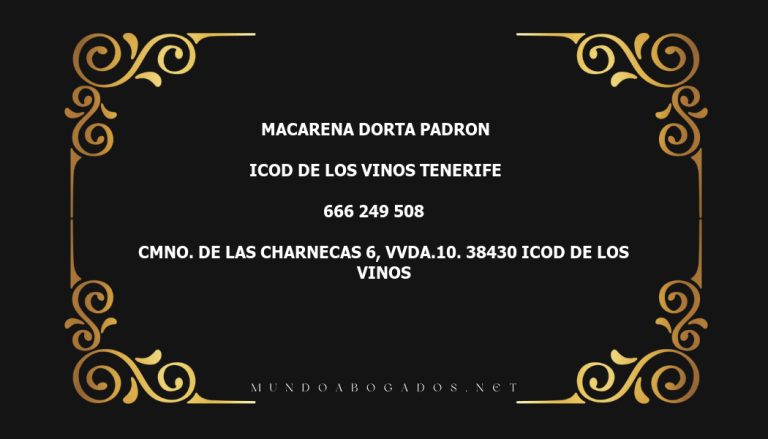 abogado Macarena Dorta Padron en la localidad de ICOD DE LOS VINOS