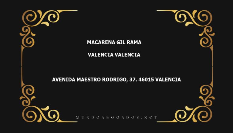 abogado Macarena Gil Rama en la localidad de Valencia