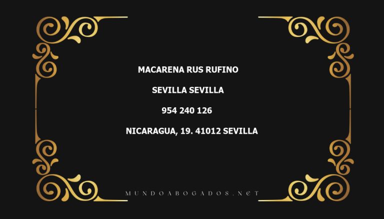 abogado Macarena Rus Rufino en la localidad de Sevilla