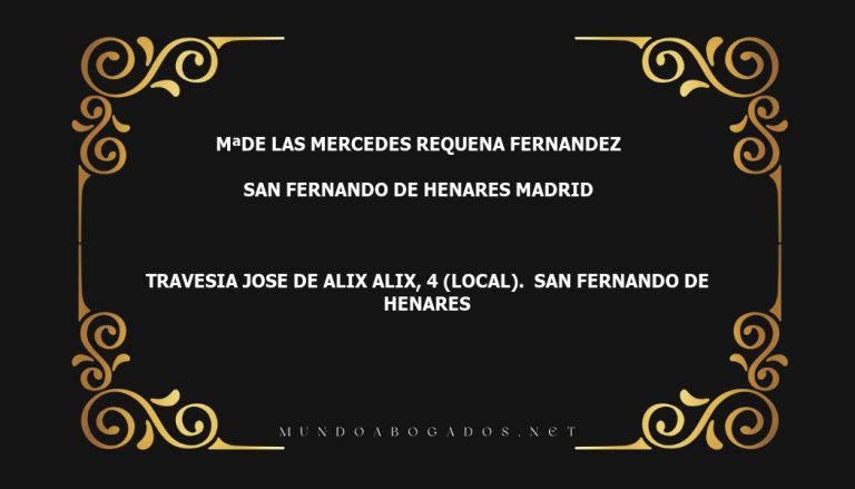 abogado Mªde Las Mercedes Requena Fernandez en la localidad de San Fernando de Henares