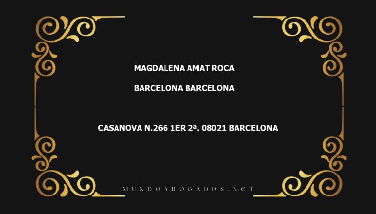 abogado Magdalena Amat Roca en la localidad de Barcelona