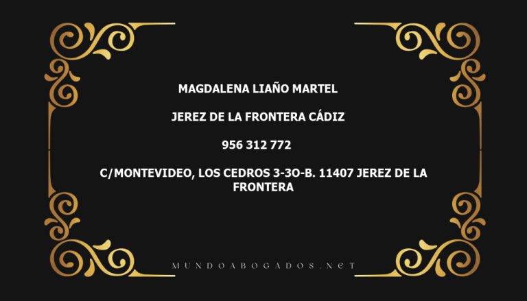 abogado Magdalena Liaño Martel en la localidad de Jerez de la Frontera