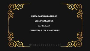 abogado Maica Cabello Laballos en la localidad de Valls