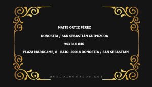 abogado Maite Ortiz Pérez en la localidad de Donostia / San Sebastián