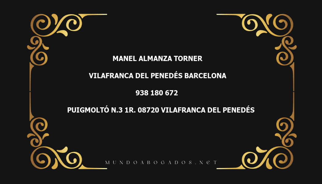 abogado Manel Almanza Torner en la localidad de Vilafranca del Penedés