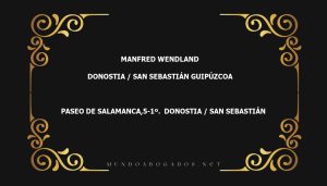 abogado Manfred Wendland en la localidad de Donostia / San Sebastián