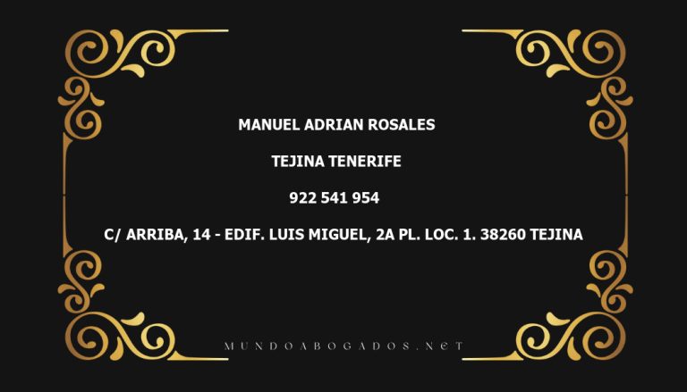 abogado Manuel Adrian Rosales en la localidad de Tejina