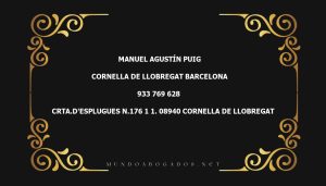 abogado Manuel Agustín Puig en la localidad de Cornella de Llobregat