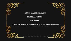 abogado Manuel Alarcon Naranjo en la localidad de Marbella