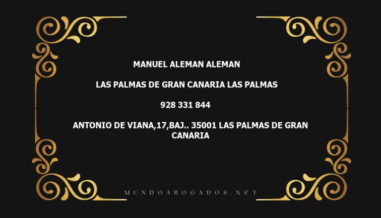 abogado Manuel Aleman Aleman en la localidad de Las Palmas de Gran Canaria