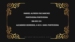 abogado Manuel Alfredo Paz Sanchez en la localidad de Pontevedra