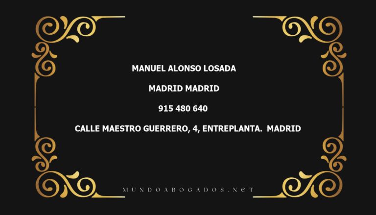 abogado Manuel Alonso Losada en la localidad de Madrid