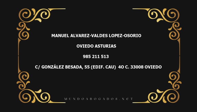 abogado Manuel Alvarez-Valdes Lopez-Osorio en la localidad de Oviedo