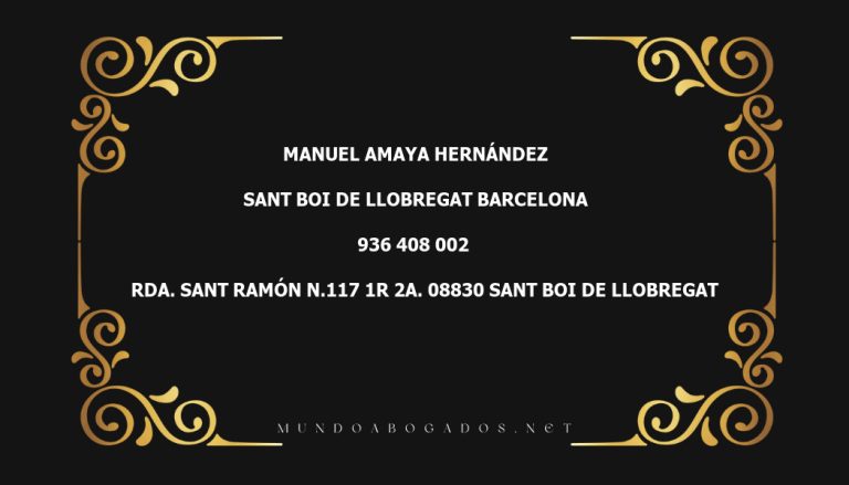 abogado Manuel Amaya Hernández en la localidad de Sant Boi de Llobregat