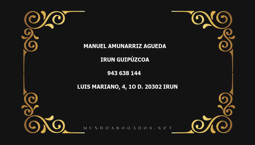 abogado Manuel Amunarriz Agueda en la localidad de Irun