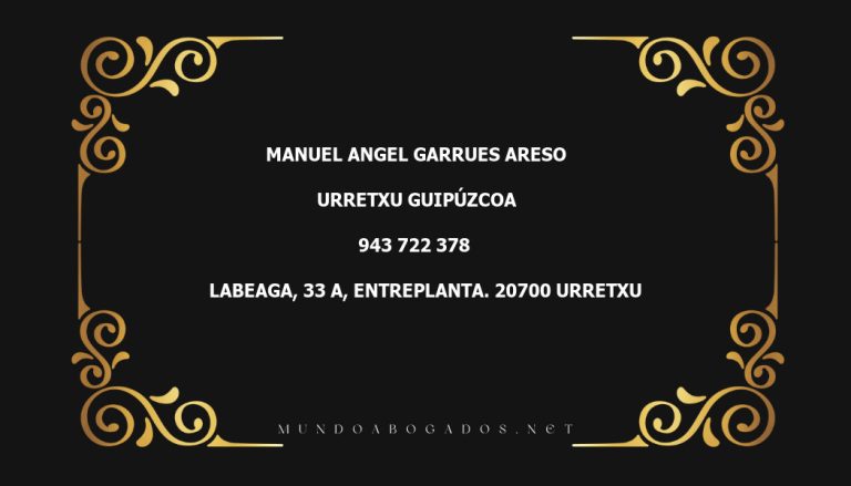 abogado Manuel Angel Garrues Areso en la localidad de Urretxu