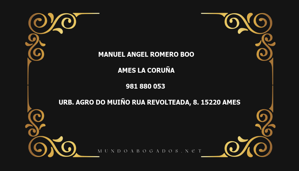 abogado Manuel Angel Romero Boo en la localidad de Ames