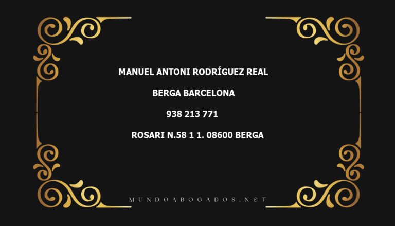 abogado Manuel Antoni Rodríguez Real en la localidad de Berga