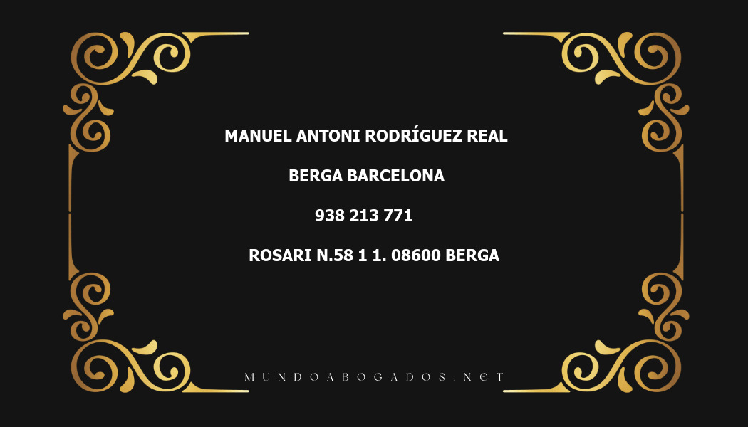 abogado Manuel Antoni Rodríguez Real en la localidad de Berga