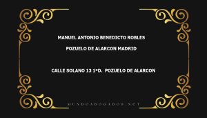 abogado Manuel Antonio Benedicto Robles en la localidad de Pozuelo de Alarcon