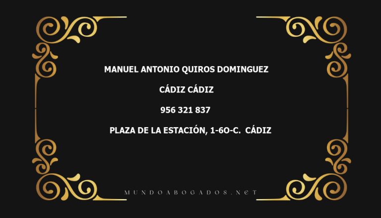 abogado Manuel Antonio Quiros Dominguez en la localidad de Cádiz