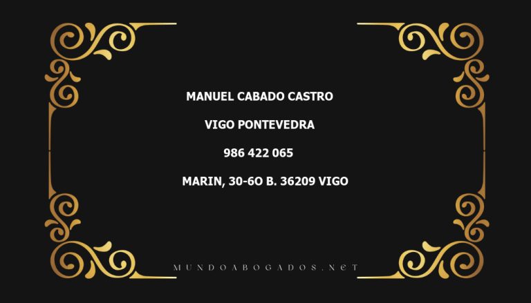 abogado Manuel Cabado Castro en la localidad de Vigo