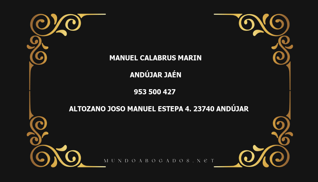 abogado Manuel Calabrus Marin en la localidad de Andújar