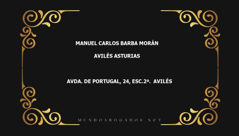 abogado Manuel Carlos Barba Morán en la localidad de Avilés