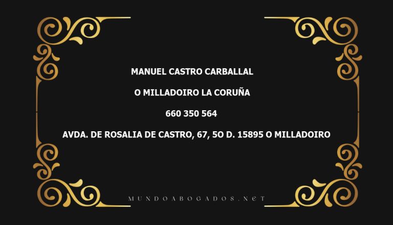 abogado Manuel Castro Carballal en la localidad de O Milladoiro