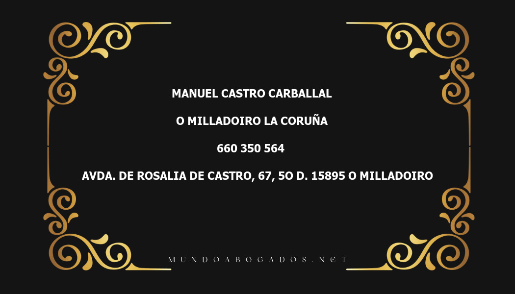 abogado Manuel Castro Carballal en la localidad de O Milladoiro