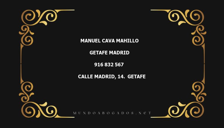 abogado Manuel Cava Mahillo en la localidad de Getafe