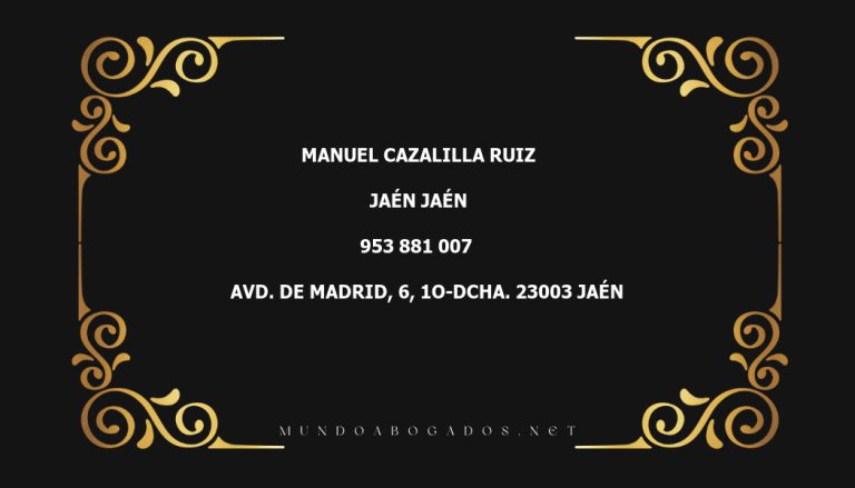 abogado Manuel Cazalilla Ruiz en la localidad de Jaén