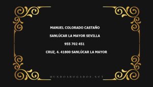 abogado Manuel Colorado Castaño en la localidad de Sanlúcar la Mayor