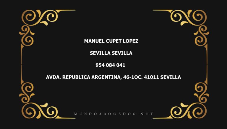 abogado Manuel Cupet Lopez en la localidad de Sevilla