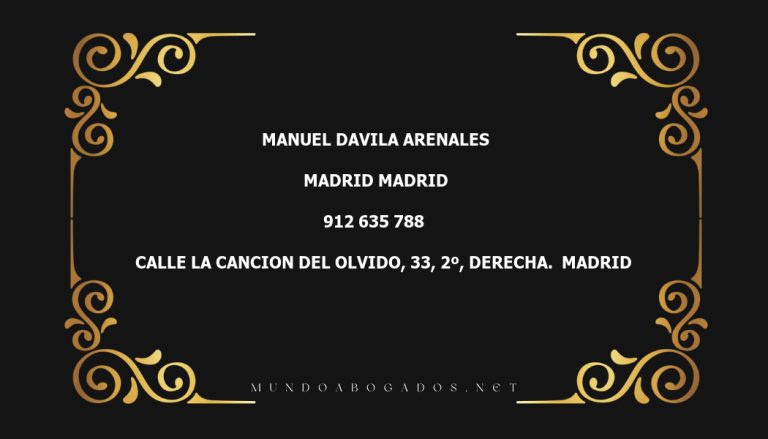 abogado Manuel Davila Arenales en la localidad de Madrid