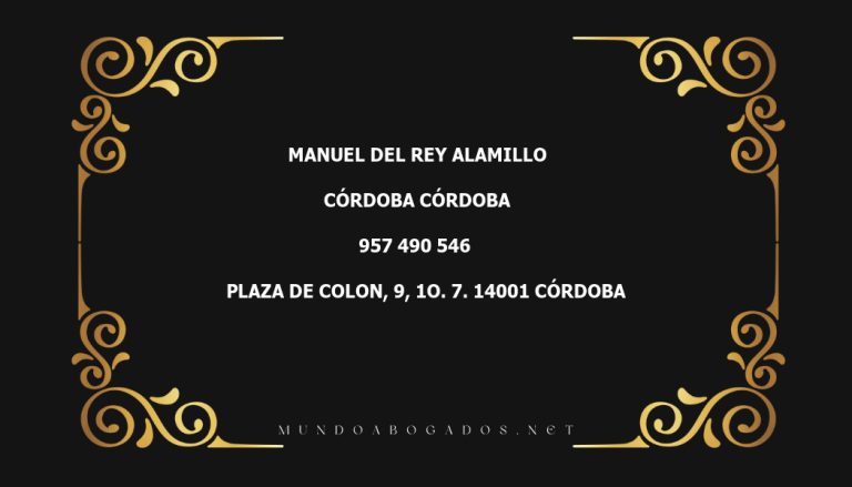 abogado Manuel Del Rey Alamillo en la localidad de Córdoba