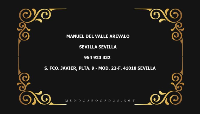 abogado Manuel Del Valle Arevalo en la localidad de Sevilla