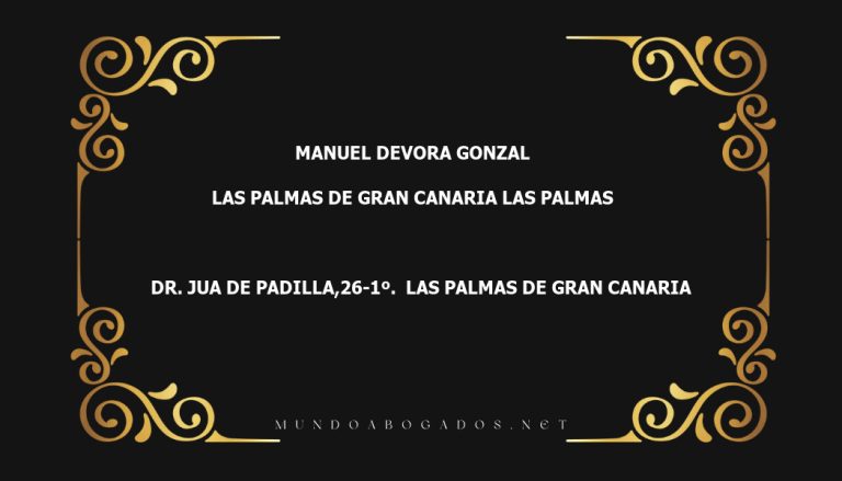 abogado Manuel Devora Gonzal en la localidad de Las Palmas de Gran Canaria