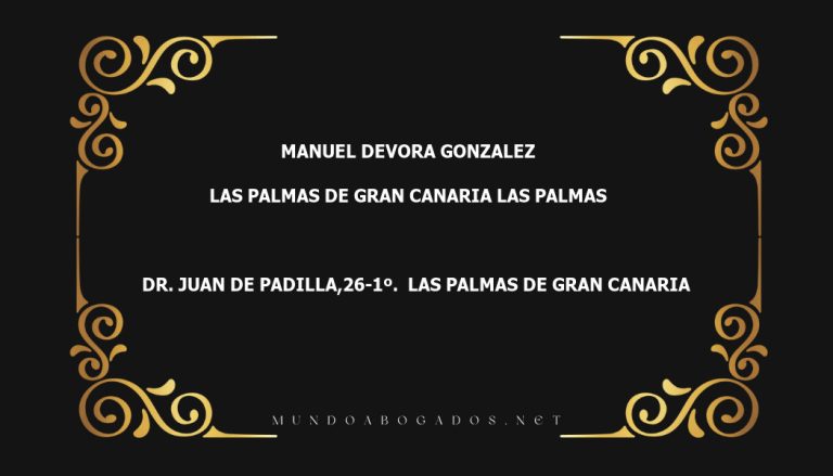 abogado Manuel Devora Gonzalez en la localidad de Las Palmas de Gran Canaria