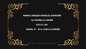 abogado Manuel Enrique Gonzalez Avendaño en la localidad de La Coruña