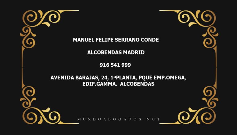 abogado Manuel Felipe Serrano Conde en la localidad de Alcobendas