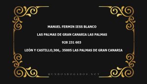 abogado Manuel Fermin Iess Blanco en la localidad de Las Palmas de Gran Canaria