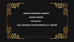 abogado Manuel Fernandez Clemente en la localidad de Madrid