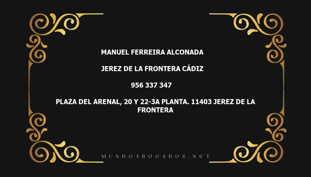 abogado Manuel Ferreira Alconada en la localidad de Jerez de la Frontera