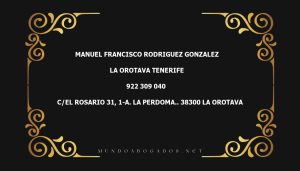 abogado Manuel Francisco Rodriguez Gonzalez en la localidad de La Orotava