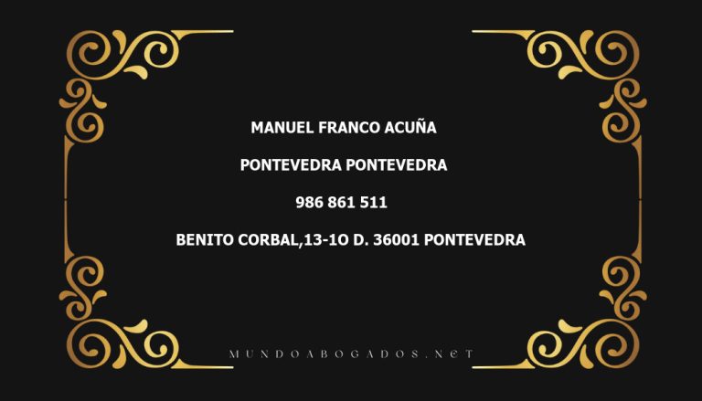 abogado Manuel Franco Acuña en la localidad de Pontevedra