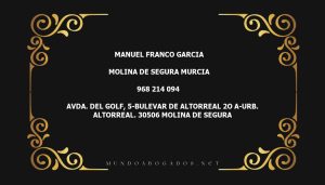 abogado Manuel Franco Garcia en la localidad de Molina de Segura