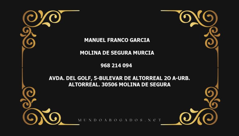 abogado Manuel Franco Garcia en la localidad de Molina de Segura