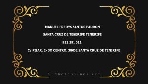 abogado Manuel Fredys Santos Padron en la localidad de Santa Cruz de Tenerife