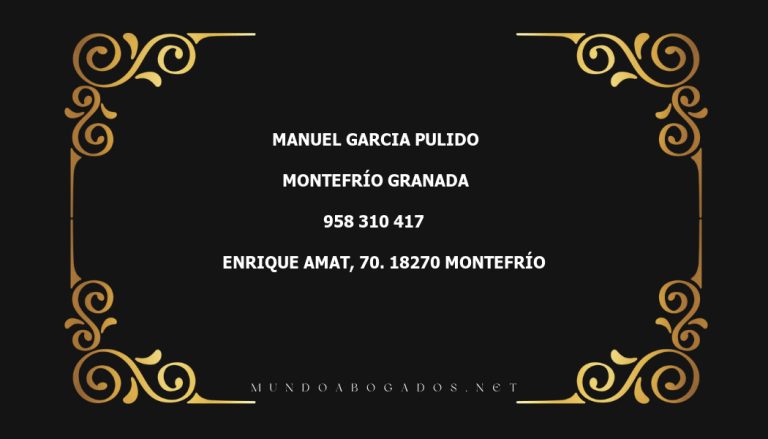 abogado Manuel Garcia Pulido en la localidad de Montefrío